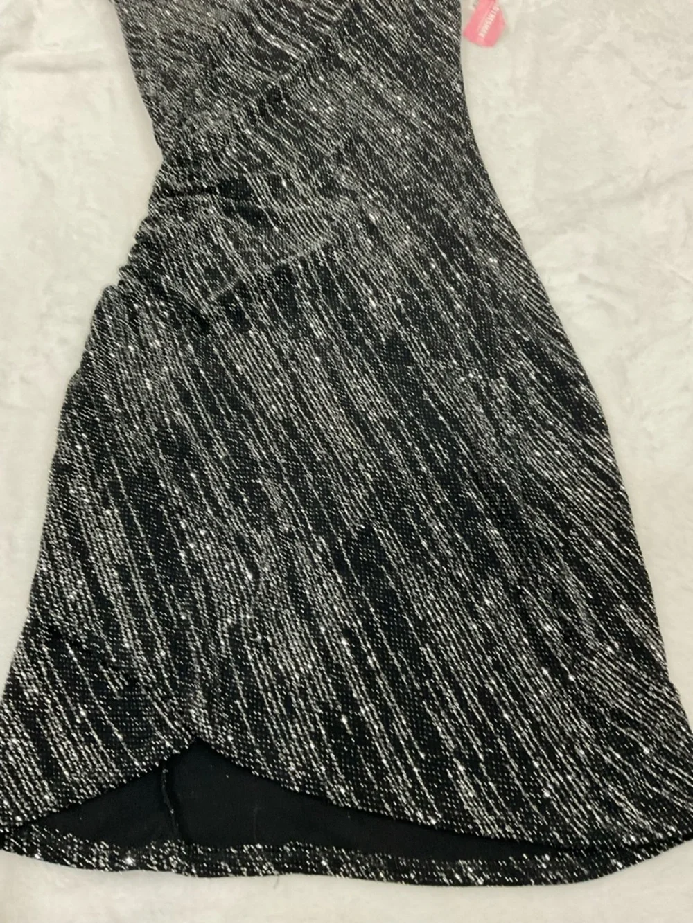 Black Shimmer Bodycon Dress - Women's Evening Dress - Picture 3 of 10